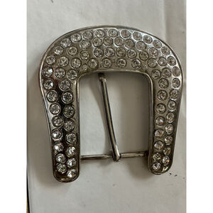 Vintage Silver Rhinestone Belt Buckle Beautiful